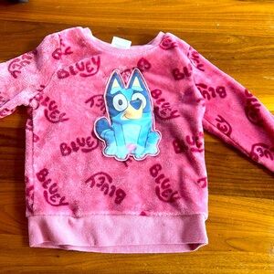 Fluffy Bluey sweater for kids 5t